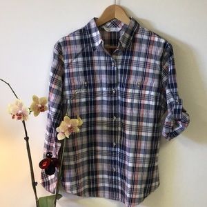 Riders by Lee plaid button down shirt